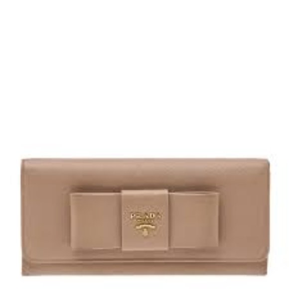 Prada Handbags - 💛 SOLD 💛 Prada Saffiano Leather Bow Continental Wallet